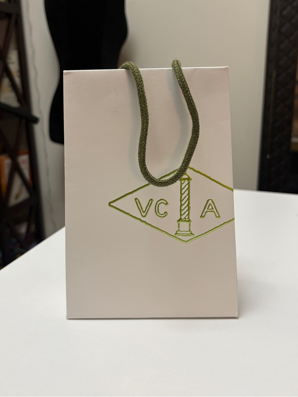 Van Cleef & Arpels white Gift Bag with Gold Logo
